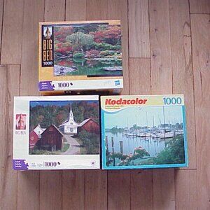 Lot of 3 Jigsaw Puzzles 1000 pcs. NEW Big Ben "Seattle Washington" plus 2 Free